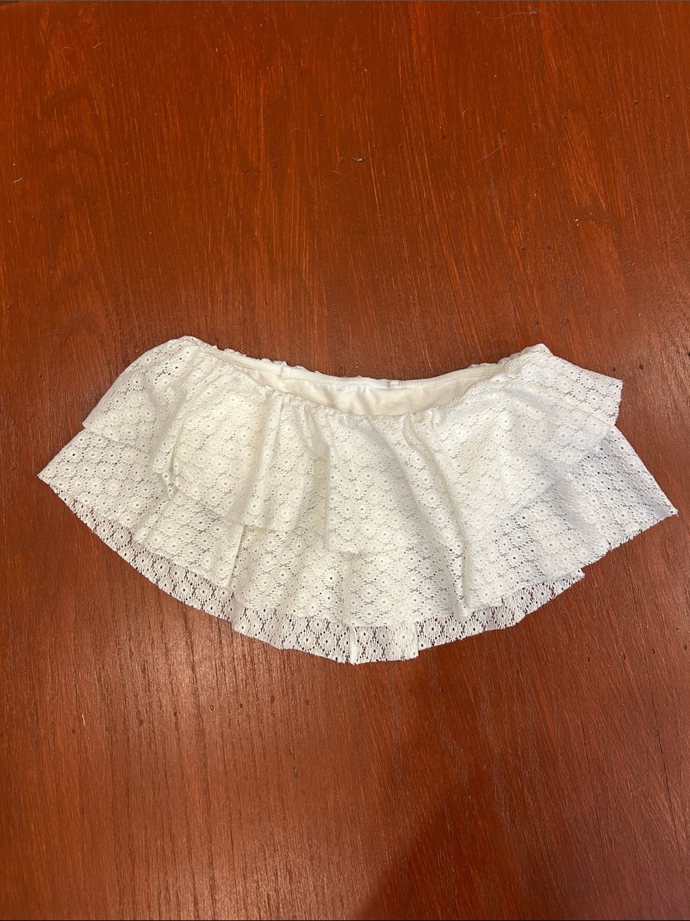 aerie White Eyelet Off-Shoulder Ruffle Crop Top